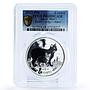 Isle of Man 1 crown Home Pets Manx Cat Animals PR68 PCGS colored Ag coin 2012