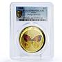 Palau 5 dollars Pacific Wildlife Orange Butterfly Fauna PR69 PCGS Ag coin 2008