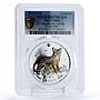 Isle of Man 1 crown Home Pets Abyssinian Cat PR68 PCGS colored silver coin 2010