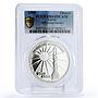 Latvia 1 oz 70th Anniversary Independence Monument X#5 PR64 PCGS Ag coin 1988