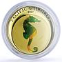 Palau 5 dollars Pacific Wildlife Seahorse Fauna colored silver coin 2007