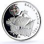 Benin 1000 francs Seafaring Santa Maria Ship Clipper Compass silver coin 2010