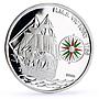 Benin 1000 francs Seafaring HMS Victory Ship Clipper Compass silver coin 2010