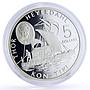 Cook Islands 5 dollars Seafaring Ship Kon Tiki Heyerdahl proof silver coin 2002