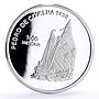 Mozambique 1000 meticais Seafaring Ship Clipper Pedro Covilha silver coin 2003