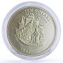 Bahamas 10 dollars Columbus Queen Isabella San Salvador Ship silver coin 1987