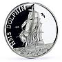 Tokelau 5 dollars Seafaring HMS Dolphin Ship Clipper proof silver coin 2012