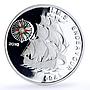 Benin 1000 francs Seafaring HMS Endeavour Ship Clipper Compass silver coin 2010