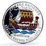 Saharawi 1000 pesetas Seafaring Russian Ladia Boat Ship Clipper silver coin 1997