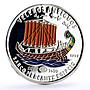 Saharawi 1000 pesetas Seafaring Egyptian Boat Ship Clipper silver coin 1997