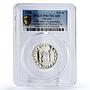 Mexico 1/4 onza Numismatic Convention Pillar Dollar PR67 PCGS silver coin 1988