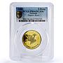 Vietnam 5 dong Mythological Bird Phoenix Animals Fauna PR66 PCGS brass coin 1989