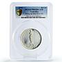 Costa Rica 20 colones Venus of Milo Statue Sculpture Art PR62 PCGS Ag coin 1970