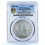 Mexico 1 peso Maximilian Maximiliano I KM-388.1 VF Detail PCGS silver coin 1867