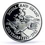 Cayman Islands 5 dollars Royal Land Grant Ship Clipper proof silver coin 1985