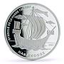 Togo 1000 francs Seafaring Hanse Hansekogge Ship Clipper proof silver coin 2007