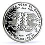 Turkey 20 lira Traditions Folk Crafts Aegean Carpet Art proof silver coin 2005