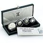 Britain set of 4 coins Britannia Collection proof silver coins 1997