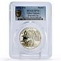 Botswana United Nations UN Elephant Zebras Hippopotamus SP70 PCGS Ag medal 1976