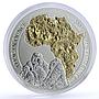 Rwanda 50 francs African Ounce Wildlife Gorillas Fauna gilded silver coin 2008