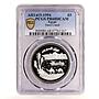 Egypt 5 pounds Suez Canal Ship Camels PR68 PCGS silver coin 1994