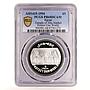 Egypt 5 pounds Abu Simbel Temple Ruins Architecture PR68 PCGS silver coin 1994