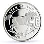 Sierra Leone 10 dollars Lunar Calendar Year of the Horse proof silver coin 2002