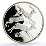 Zambia 100 kwacha Conservation Wildlife Gazelle Fauna proof silver coin 1998