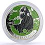 Congo 1000 francs Conservation Wildlife Gorilla Monkey Fauna silver coin 2005