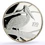 Zambia 100 kwacha Conservation Wildlife Pelican Bird Fauna silver coin 1998