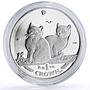 Isle of Man 1 crown Home Pets Balinese Cat Kitten Animals proof silver coin 2003