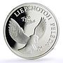 Lithuania 5 litai Conservation Wildlife Barn Owl Bird Fauna silver coin 2002