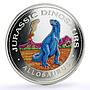 Equatorial Guinea 7000 francos Jurassic Dinosaurs Allosaurus silver coin 1993