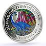 Equatorial Guinea 7000 francos Jurassic Dinosaurs Diplodocus silver coin 1993