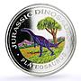 Equatorial Guinea 7000 francos Jurassic Dinosaurs Plateosaurus silver coin 1993