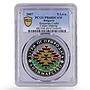 Bulgaria 5 leva Crafts Carpet Making Ornament PR68 PCGS colored silver coin 2007