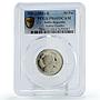 India 50 paise Indira Gandhi Politics PR69 PCGS CuNi coin 1985