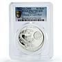 Thailand 50 baht Millennium Year of the Dragon Latent PR67 PCGS silver coin 2000