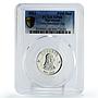 Macedonia 100 denars Sandanski Politics PATTERN TRIAL SP68 PCGS Ag coin 2003