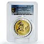 Bulgaria 10 leva Treasures Vazovo Pegasus Horse PR69 PCGS gilded Ag coin 2007