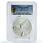 Mexico 1 onza Libertad Angel of Independence MS69 PCGS silver coin 2002