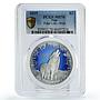 Niue 2 dollars Conservation Wildlife Wolf Polar Fauna MS70 PCGS silver coin 2019