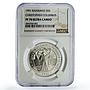 Bahamas 5 dollars Christopher Columbus Discovery KM-132 PF70 NGC Ag coin 1991