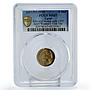 Egypt 5 milliemes Women's Year Muled 1975 KM-434 MS67 PCGS bronze coin 1973