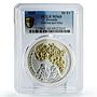 Rwanda 50 francs African Ounce Wildlife Gorillas Fauna MS68 PCGS Ag coin 2008