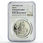 Turkey 4000000 lira Seafaring Fethiye Ship Clipper PF68 NGC silver coin 1999