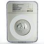 Denmark Greenland 5 piaster Conservation Polar Bear PF69 NGC silver coin 1987