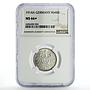 Germany 1 mark Empire Coinage Coat of Arms KM-14 MS66+ NGC silver coin 1914 A