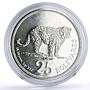 Venezuela 25 bolivares Conservation Wildlife Jaguar Cat Fauna silver coin 1975