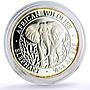 Somalia 500 shillings African Wildlife Elephant Fauna proof silver coin 2004